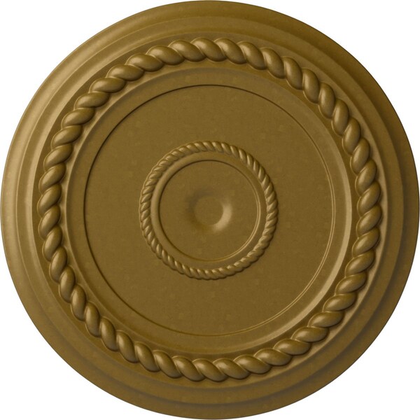 Ekena Millwork Alexandria Rope Ceiling Medallion (Fits Canopies up to 4 5/8"), 19 5/8"OD x 1 1/2"P, Gold CM18ALGLS - main
